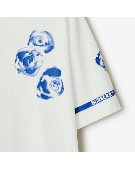 Burberry Blue Rose Cotton T-shirt