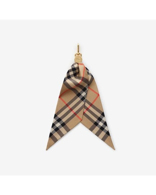 Burberry Brown Check Silk Scarf Charm