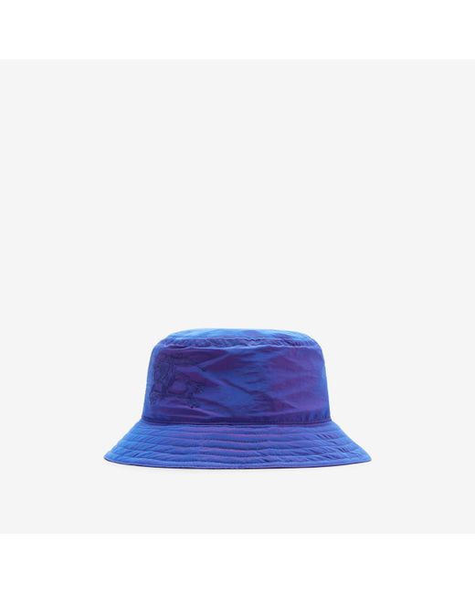 Burberry Blue Nylon Blend Bucket Hat for men