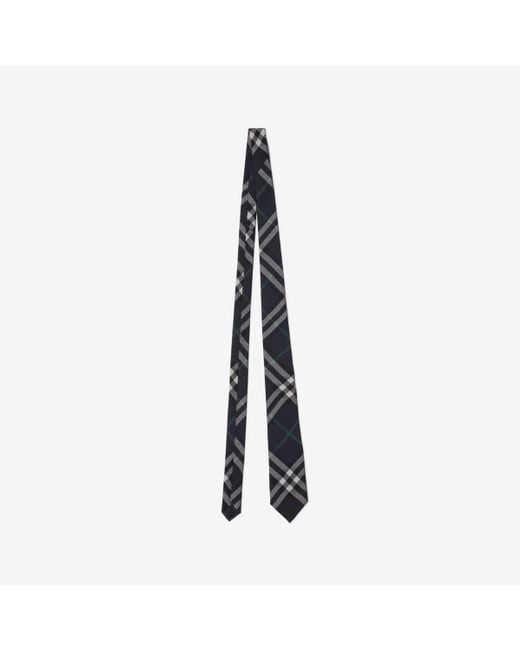 Burberry Black Check Silk Tie for men