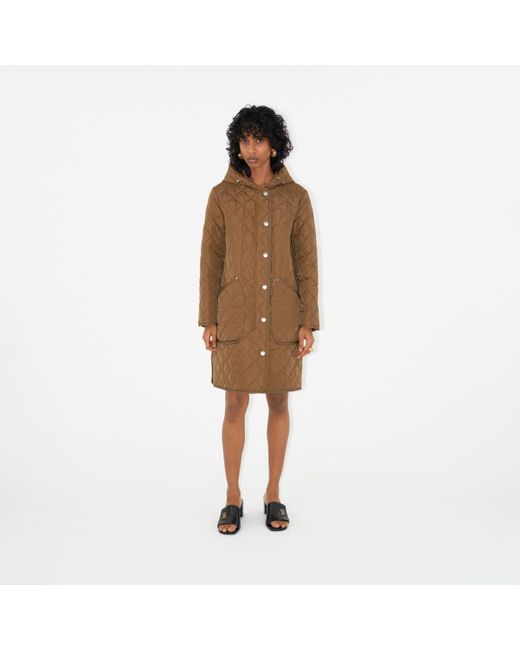 Burberry Brown Quilted Nylon Coat