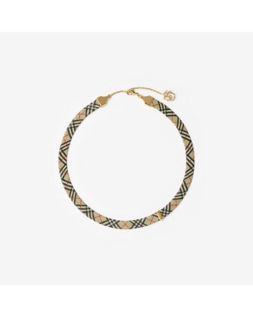 Burberry Check Print Necklace in Metallic | Lyst