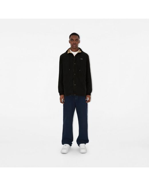 Veste à capuche réversible Burberry pour homme en coloris Black
