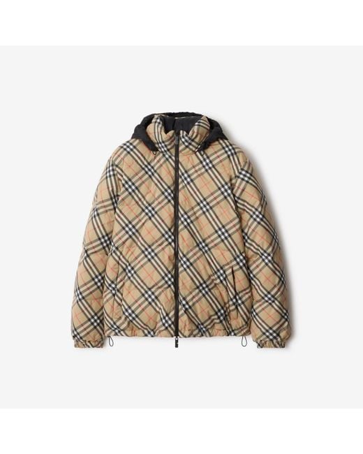Burberry Natural Reversible Check Puffer Jacket for men