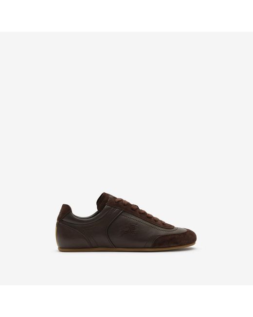 Burberry Brown Leather Knight Runner Sneakers