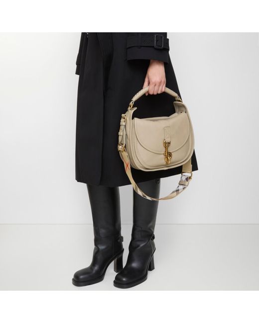 Burberry Natural Small B Clip Messenger Bag