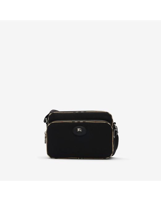 Burberry Black Check Trim Crossbody Bag for men
