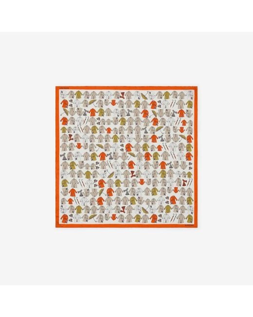 Burberry Multicolor Trench Coat Silk Scarf