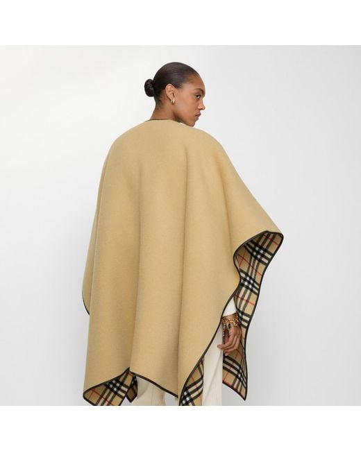 Burberry Metallic Check Cashmere Cape