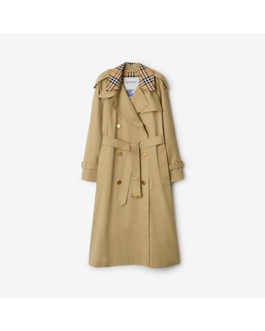 Long Check Collar Castleford Trench Coat Burberry en coloris Natural