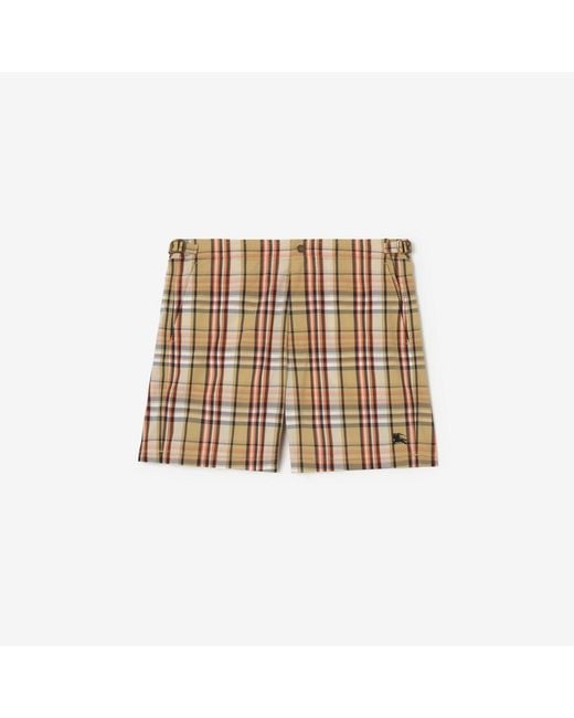 Burberry Natural Check Seersucker Swim Shorts for men