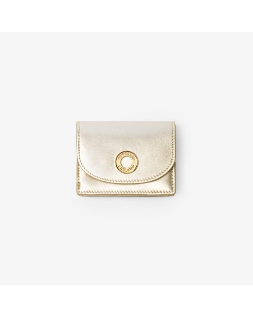 Burberry White Small Leather Folding Wallet