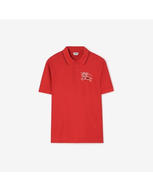 Burberry Red Heart Knight Cotton Polo Shirt for men