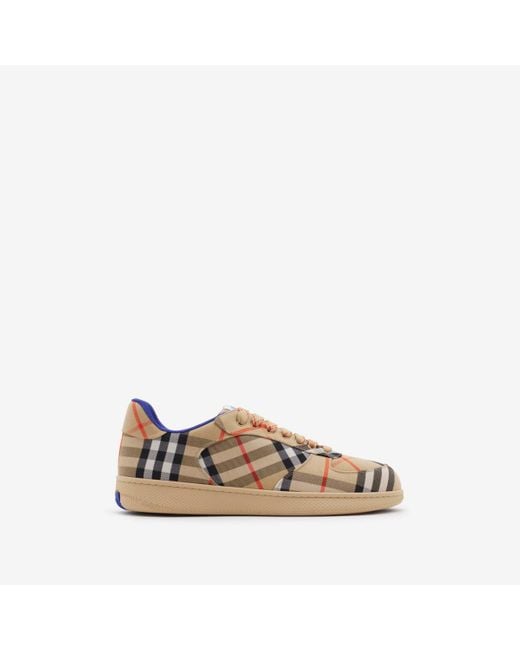 Burberry Brown Check Terrace Sneakers for men