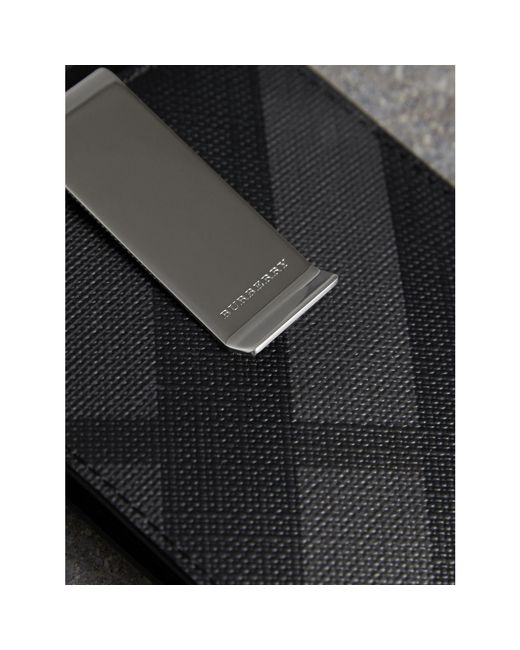 Check Money Clip Wallet in Charcoal - Men | Burberry® Official