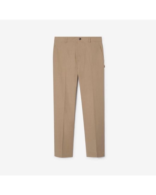 Burberry Natural Cotton Twill Chinos for men
