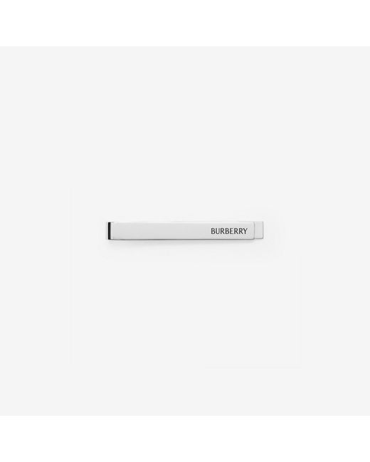 Burberry White Logo Tie Bar for men