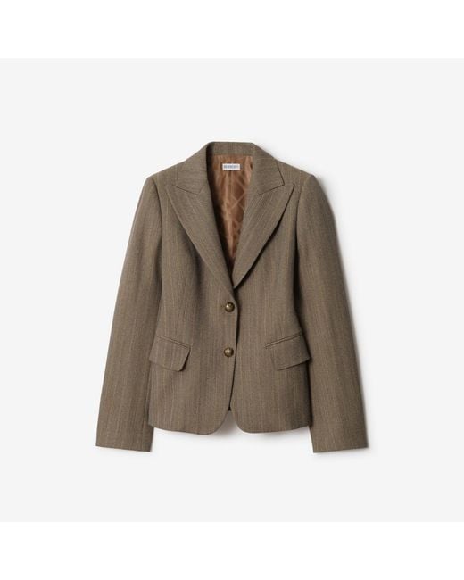 Mouliné Wool Tailored Jacket Burberry en coloris Brown