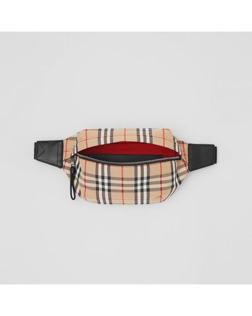 medium vintage check bonded cotton bum bag