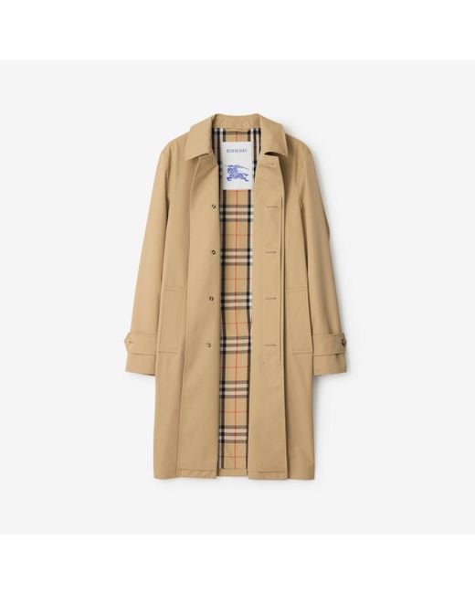 Burberry Long Gabardine Car Coat in Natural für Herren
