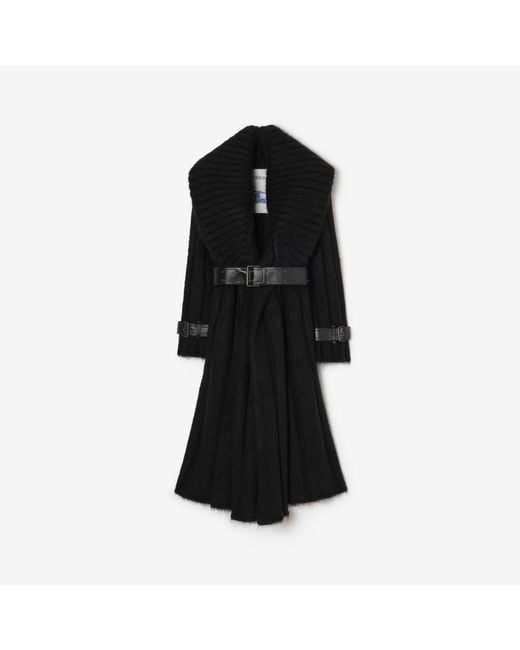 Burberry Black Wool Mohair Silk Coat