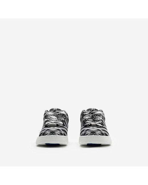Burberry Black Check Knit Box Sneakers
