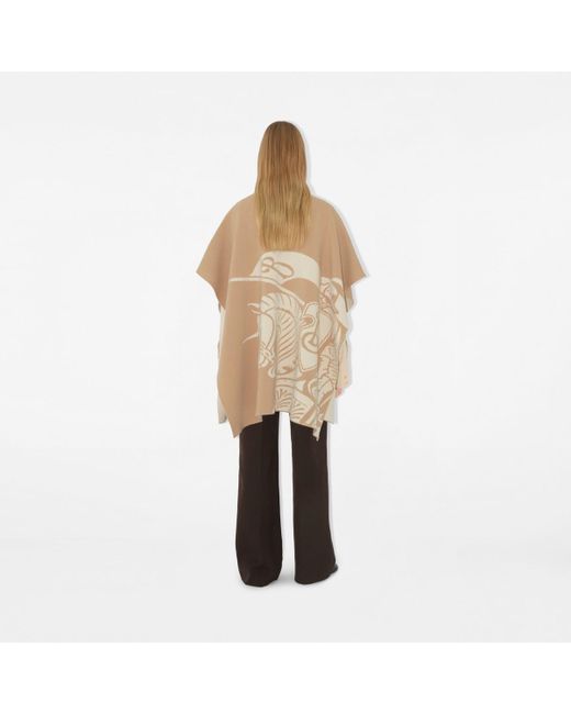 Burberry Natural Ekd Wool Cashmere Blend Cape