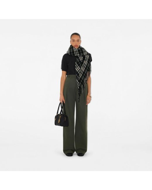 Burberry Black Check Wool Cashmere Cape
