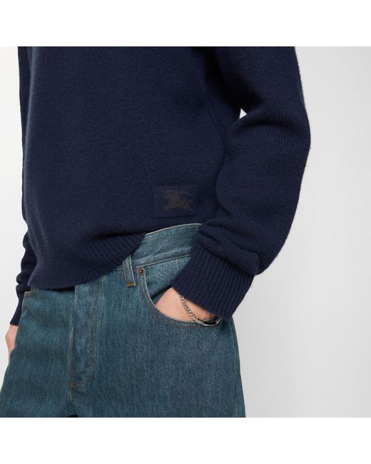 Burberry Blue Cashmere Sweater for men