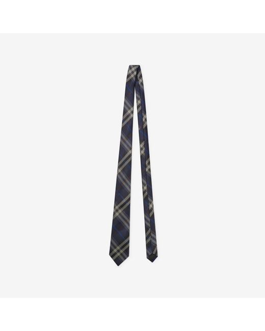 Burberry Black Check Silk Tie for men