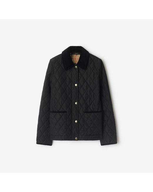 Quilted Nylon Jacket Burberry en coloris Black