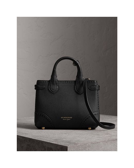 Burberry Small House Check Detail Banner Bag in Black Lyst UK