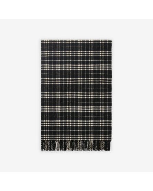Check Wool Cashmere Blanket Burberry en coloris Black