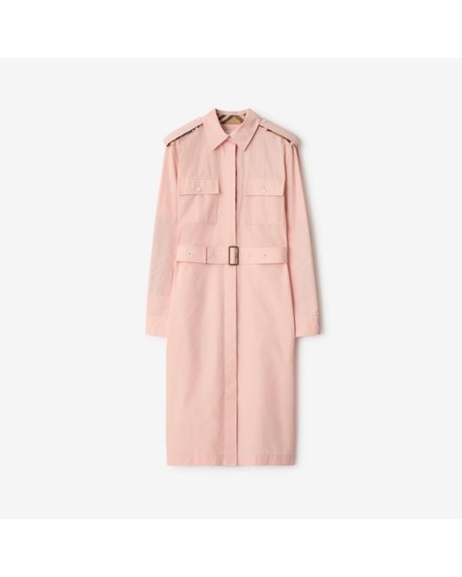 Burberry Pink Cotton Poplin Shirt Dress