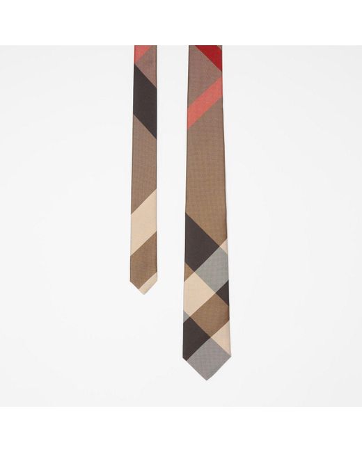 Cravate classique check avec logo Soie Burberry pour homme en coloris Blanc Homme Cravates Cravates Burberry 