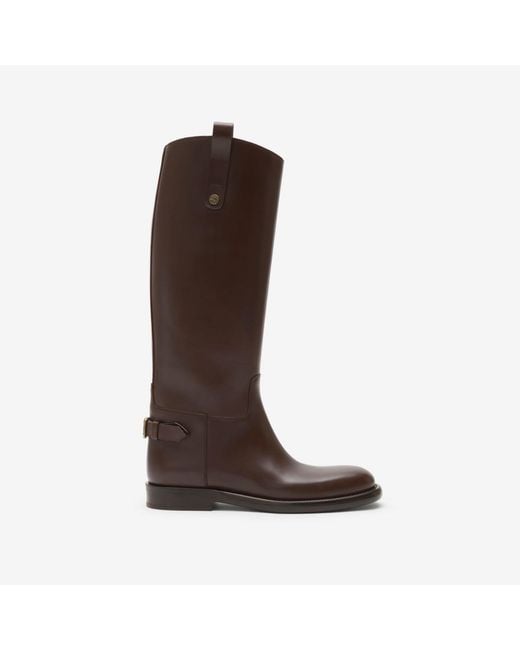 Burberry Brown Leather Cavalier Boots