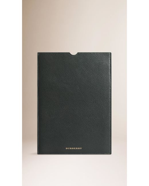Burberry Green Grainy Leather Ipad Case for men