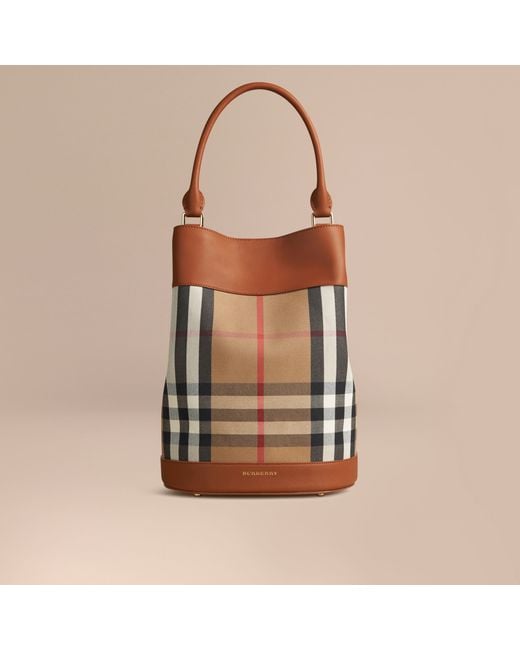 Burberry Multicolor Leather And Canvas Fringe Bucket Bag For Sale at  1stDibs