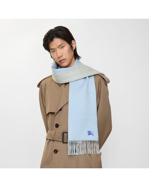Burberry Blue Reversible Cashmere Scarf