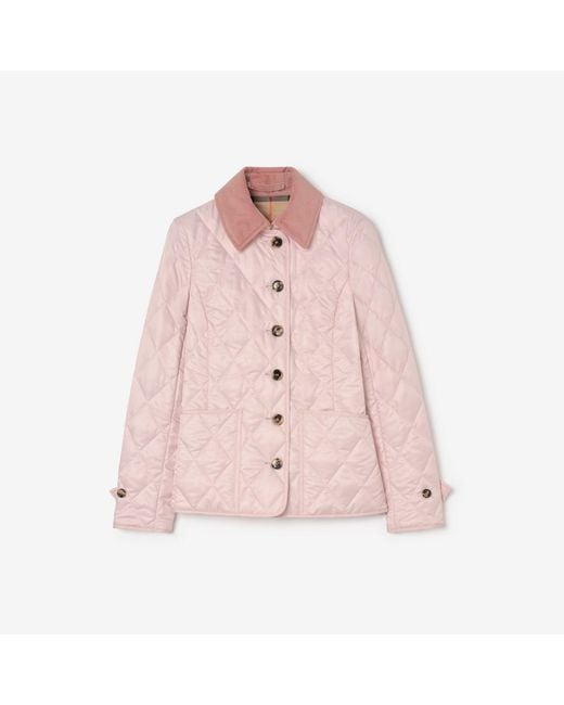 Burberry Pink Quilted Fernleigh Jacket