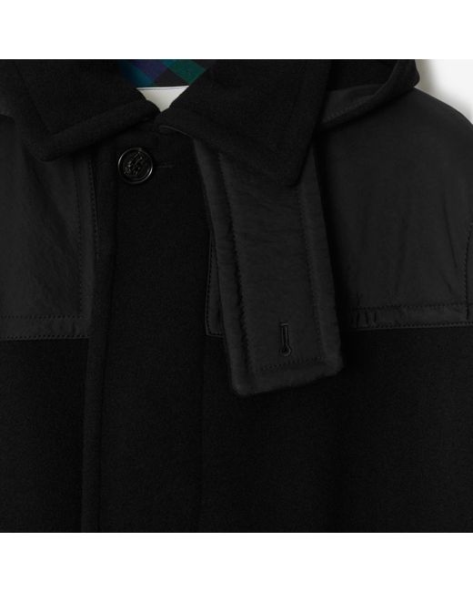 Burberry Black Wool Duffle Coat for men