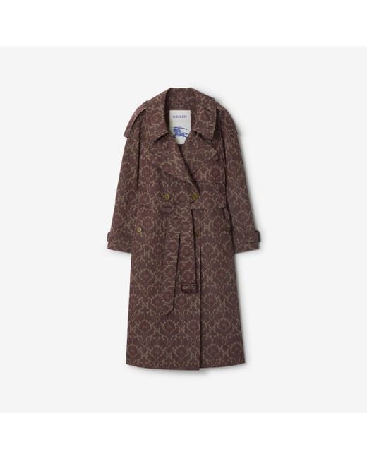 Long Baroque Viscose Blend Fitzrovia Trench Coat Burberry en coloris Brown