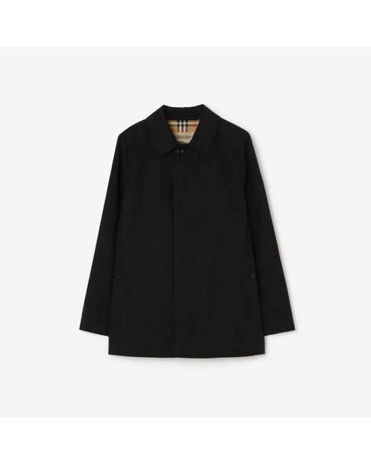 Burberry Black Extra-Short Gabardine Camden Car Coat for men