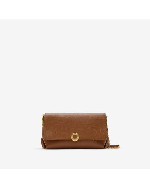 Burberry Brown Leather Chain Strap Clutch