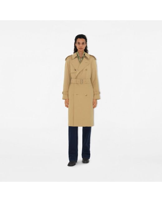 Burberry Natural Long Gabardine Trench Coat