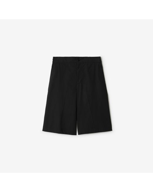 Burberry Black Cotton Blend Tailored Shorts for men