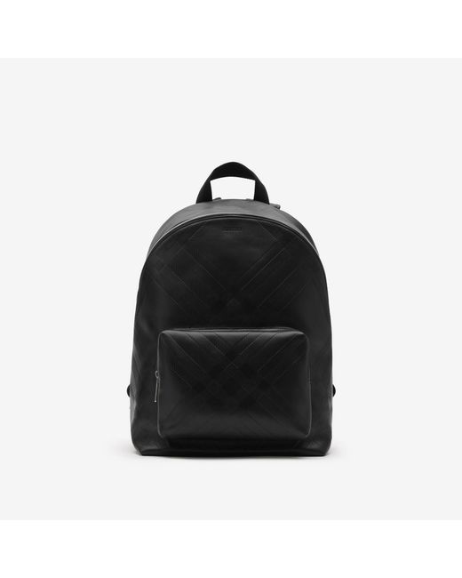 Embossed Check Backpack Burberry pour homme en coloris Black