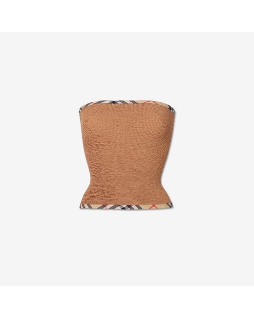 Burberry Brown X Hunza G Devyn Swim Skirt/Tube Top