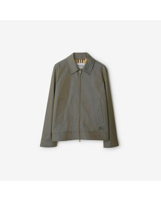 Burberry Green Cotton Harrington Jacket for men
