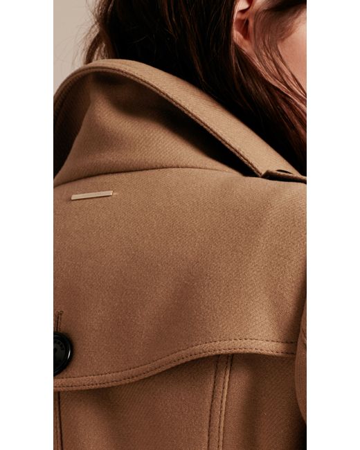Burberry Technical Wool Cashmere Funnel Neck Coat Camel in Brown Lyst UK